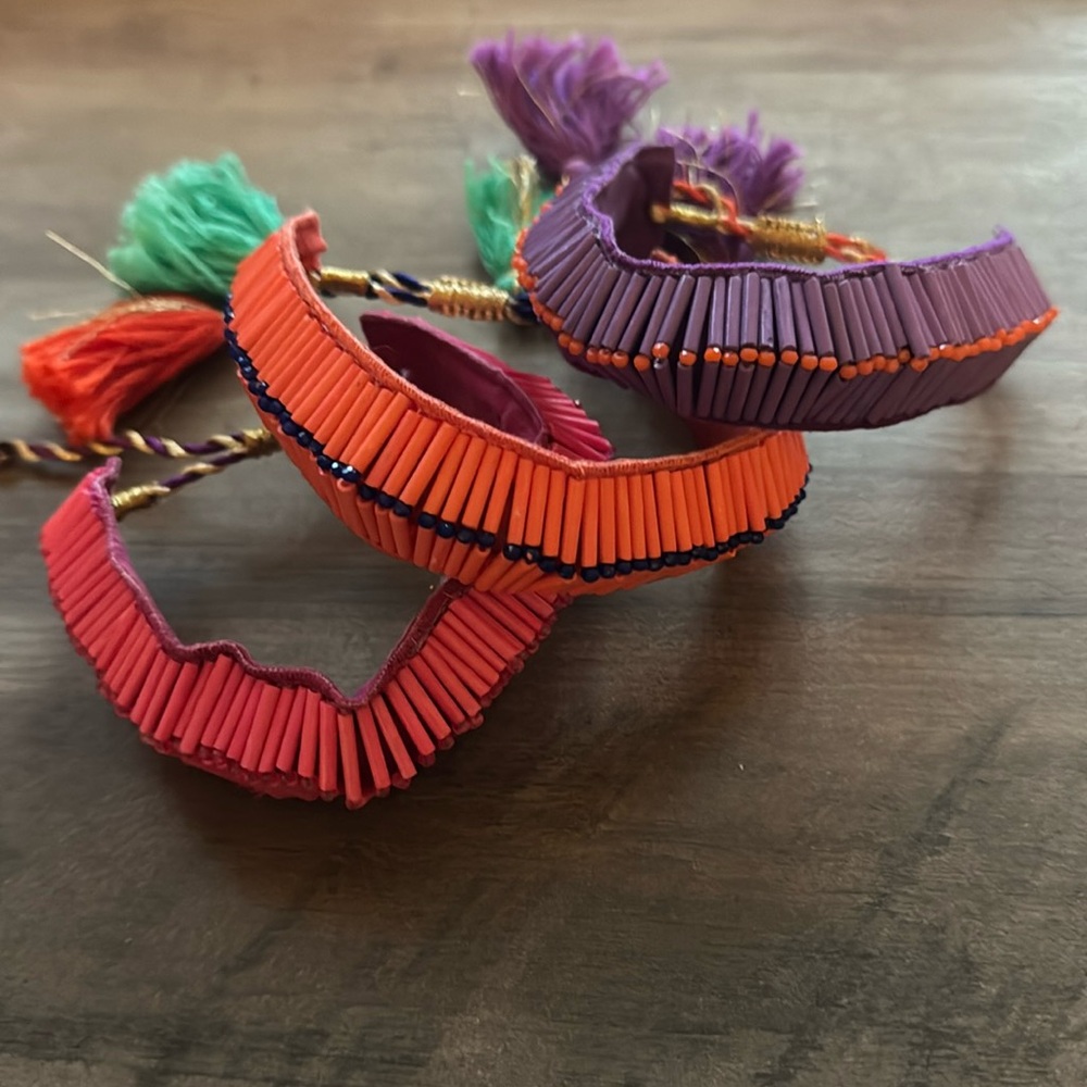 Zara bracelets, set of 3 beaded adjustable size colorful bracelets. So FUN 🔥❤️